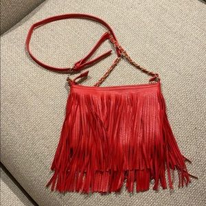 Red Fringe Cross Body